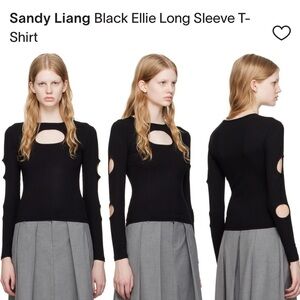 Black Cut-Out Long Sleeve Top